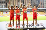 The 2018 China relay open was held at the people's Stadium of Guangdong Province, where the national track and field team galloped on the Tongxin track
